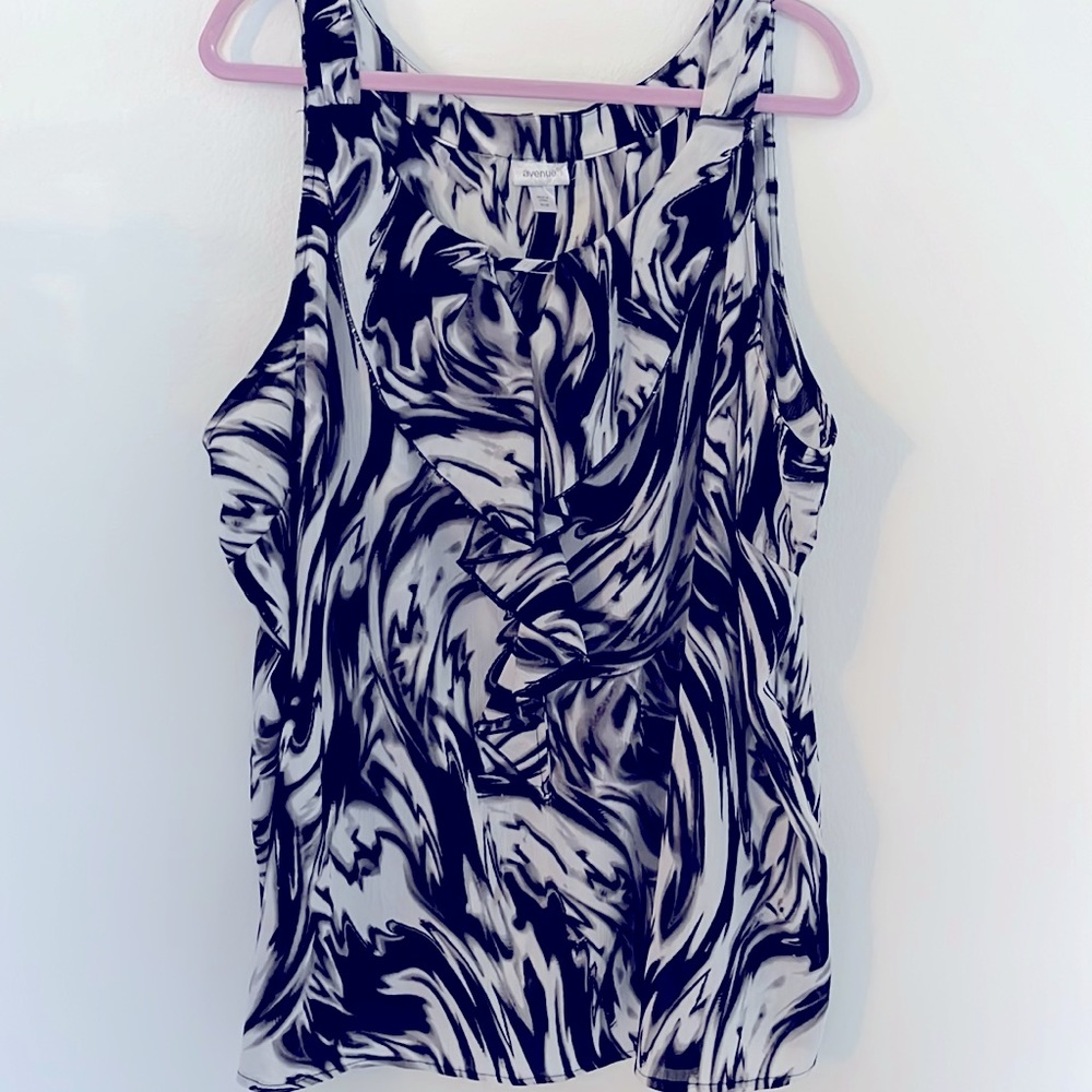 #337 B&W Ruffled Cami